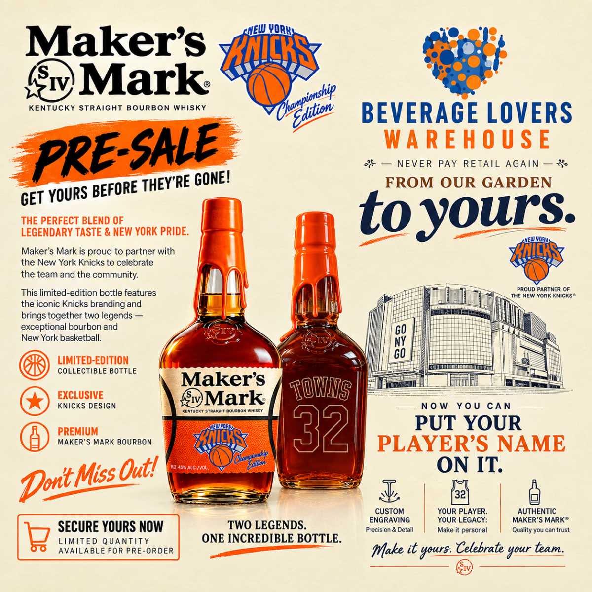 PRE-SALE] MAKER'S MARK NY KNICKS LTD EDITION 1L